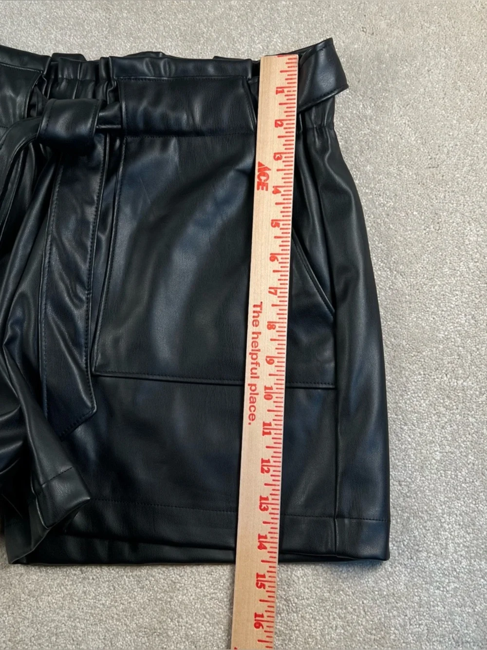Faux Leather Shorts Black Belted Ci Sono Women's Medium Bikercore Push64 New